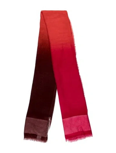 Pre-owned Faliero Sarti Cashmere Colorblock Pattern Scarf In Pink