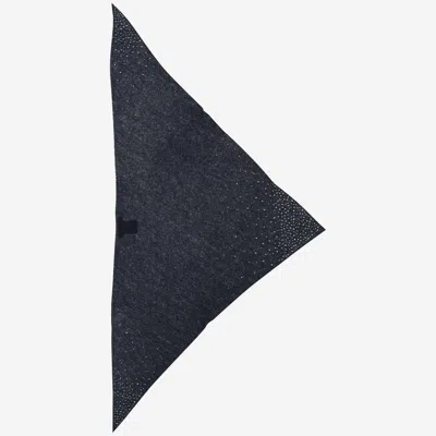 Faliero Sarti Cashmere Scarf With Swarovsky In Black