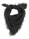 Faliero Sarti Cashmere-silk Blend Scarf With Fringed Detailing In Black