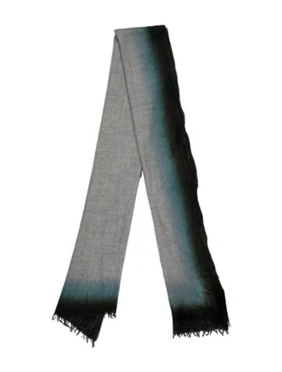 Pre-owned Faliero Sarti Cashmere Tie-dye Print Scarf In Green