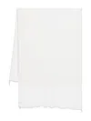 Faliero Sarti Lightweight Sky Blue Scarf With Delicate Fringe In White