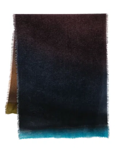 Faliero Sarti Chal Paco Ombre Fringed Scarf In Brown