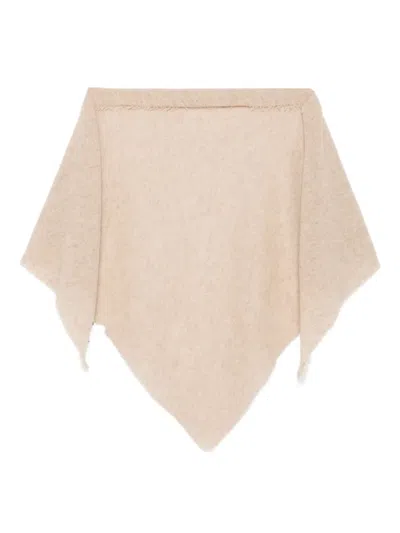 Faliero Sarti Chal Triax Raw-edge Triangular Scarf In Neutral