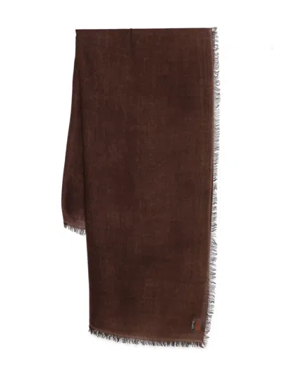 Faliero Sarti Chal Veria Fringed Scarf In Brown