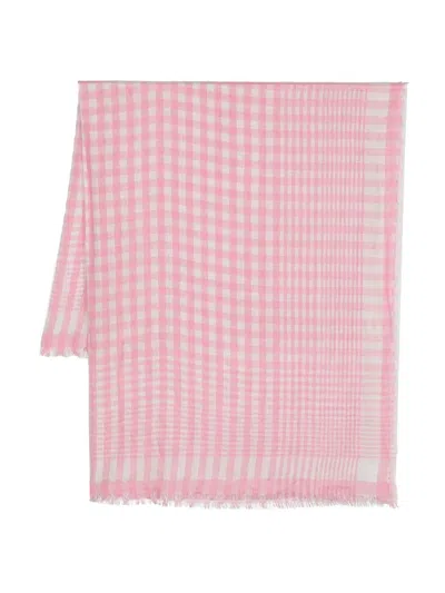 Faliero Sarti Check-pattern Scarve In Pink