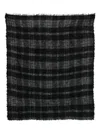 Faliero Sarti Checked Frayed-edge Scarf In Black