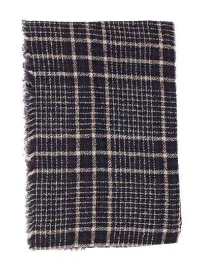 FALIERO SARTI CHECKED FRAYED-EDGE SCARF