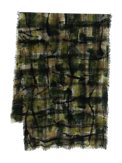 Faliero Sarti Checked Frayed Scarf In Multi