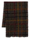Faliero Sarti Multicoloured Wool-silk Blend Scarf With Fringed Edges In Brown