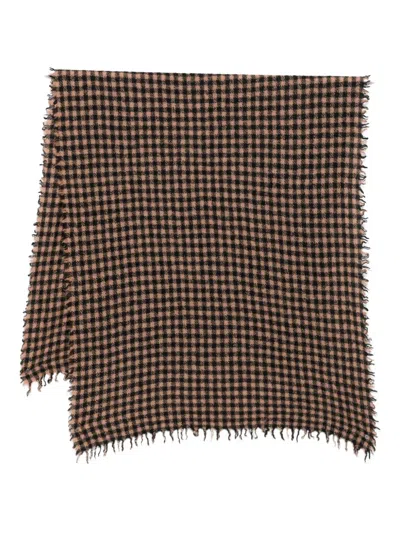 Faliero Sarti Checkered Scarf In Gray
