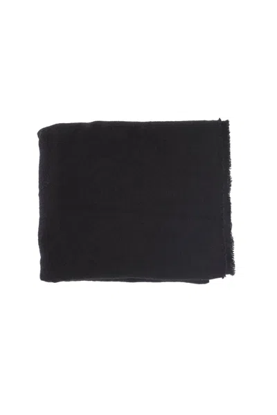 Faliero Sarti Classic Patterned Wool Scarf In Black