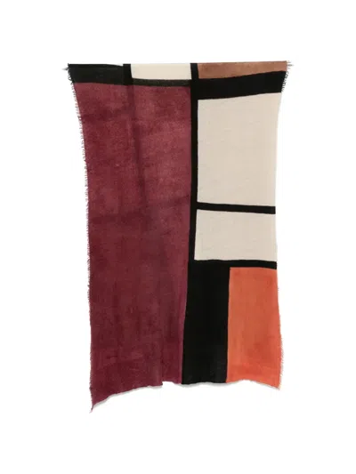 Faliero Sarti Colour-block Frayed Scarf In Multi