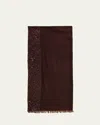 Faliero Sarti Dania Sequined Ombre Wool-silk Scarf In Camel Multi