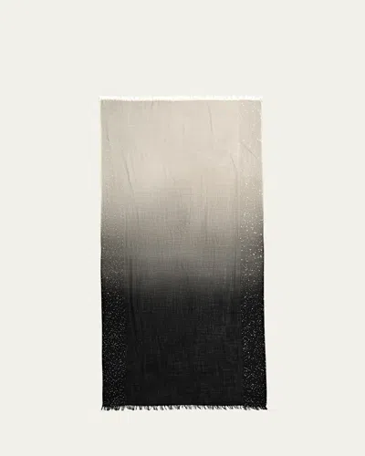 Faliero Sarti Dania Sequined Ombre Wool-silk Scarf In Gray