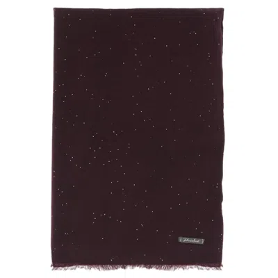 Faliero Sarti Dark Burgundy Raissa Sequin Wool Scarf In Black