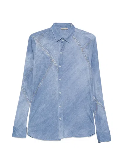 Faliero Sarti Denim-effect Shirt In Blue