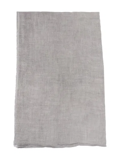 Faliero Sarti Diamante Frayed-edge Scarf In Gray