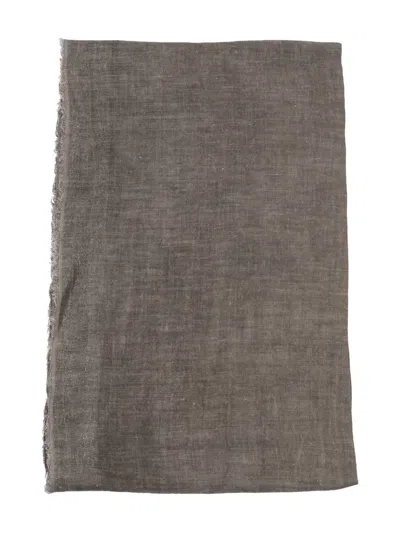 Faliero Sarti Diamante Frayed-trim Scarf In Brown