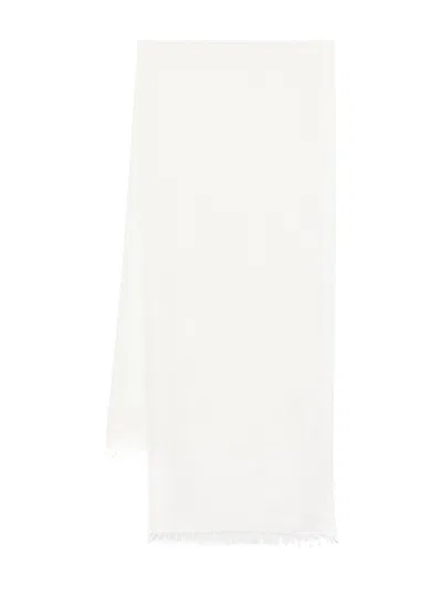 Faliero Sarti Dianetta Scarf In White Cashmere And Silk
