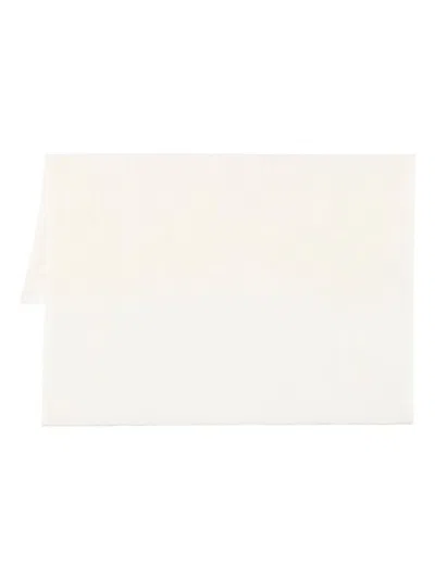 Faliero Sarti Dianora Scarf In White Cashmere With Fringes In Avoio