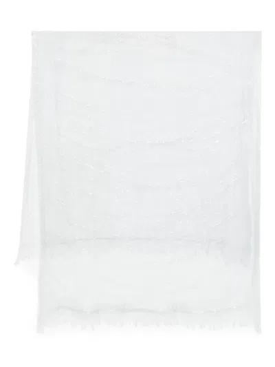 Faliero Sarti Lurex Threads Silk Stole In Blue
