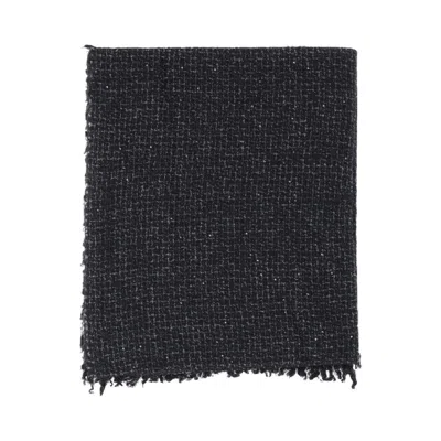 Faliero Sarti Elisa Cashmere Blend Scarf With Sequins In Black