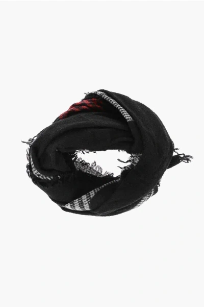 Faliero Sarti Embroidered Felipe Cashmere Blend Scarf In Black
