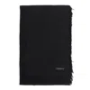 Faliero Sarti Rectangular Scarf Fringed Edges In Black