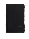 Faliero Sarti Rectangular Scarf Fringed Edges In Black