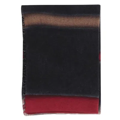 Faliero Sarti Eros Pattern Cashmere And Silk Scarf With Fringed Edges In Black