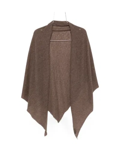 Faliero Sarti Fine-knit Asymmetric Scarf In Brown