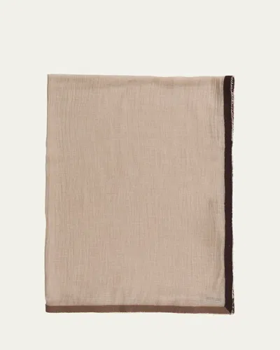 Faliero Sarti Fiocchetto Cashmere Blend Scarf In Beige