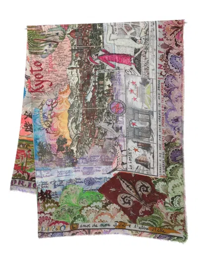 Faliero Sarti Fiorentina Printed Scarf In Multi