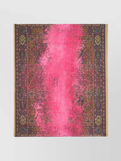 FALIERO SARTI FLORAL PATTERN SCARF FRINGED EDGES