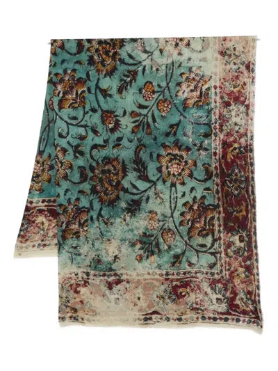 Faliero Sarti Floral-patterned Silk Scarf In Multi