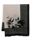 Faliero Sarti Brenda Floral Scarf With Silk Print Accessories In Gray