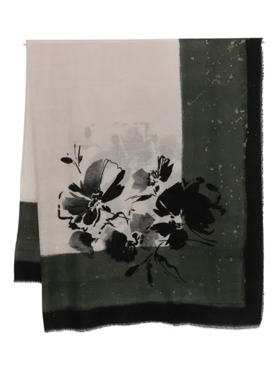 Faliero Sarti Brenda Floral Scarf With Silk Print Accessories In Multi
