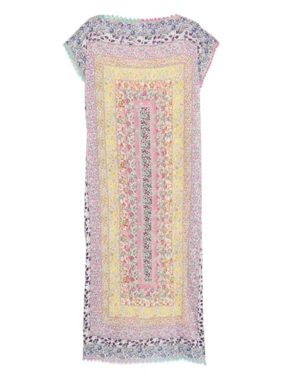 Faliero Sarti Floral-print Midi Dress In White