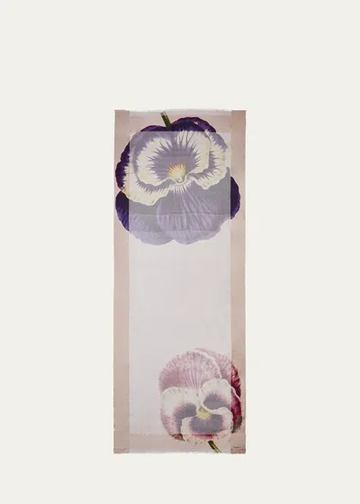 Faliero Sarti Floral Print Silk Scarf In Multi