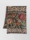 Faliero Sarti Floral Rectangular Scarf Soft Texture In Green