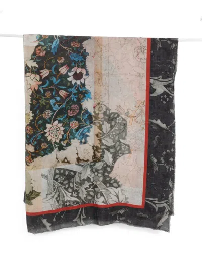 Faliero Sarti Floral-print Frayed Scarf In Multi