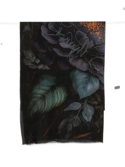 Faliero Sarti Floral-print Frayed Scarf In Multi