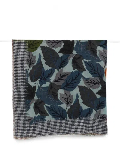 Faliero Sarti Foliage Houndstooth-border Scarf In Multi