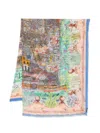 Faliero Sarti Milano Silk Blend Rectangular Stole In Metallic