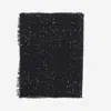 Faliero Sarti Francesca Wool Blend Scarf With Colored Threads In Black