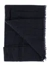 Faliero Sarti Frayed Check Scarf In Blue