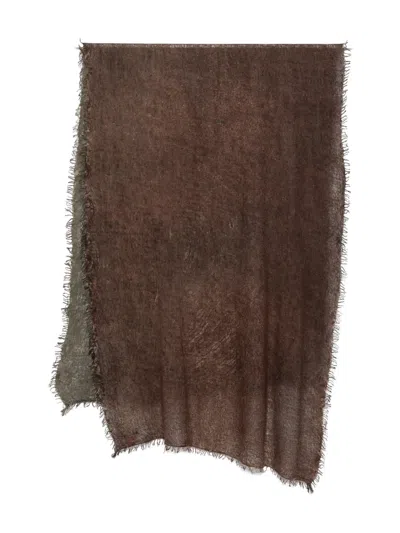 Faliero Sarti Frayed-edge Cashmere Scarf In Brown