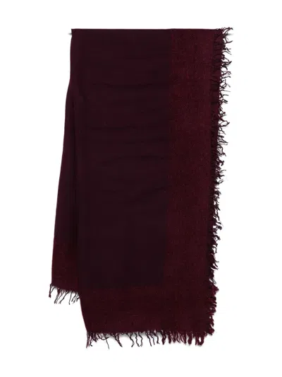 Faliero Sarti Frayed-edge Scarf In Burgundy