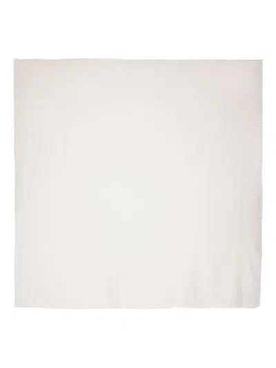 Faliero Sarti Frayed-edge Square-shape Scarf In White