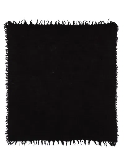 Faliero Sarti Frayed Square Scarf In Black